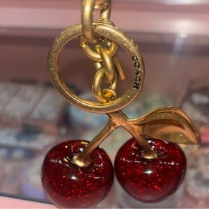 Coach Red Cherry Keychain